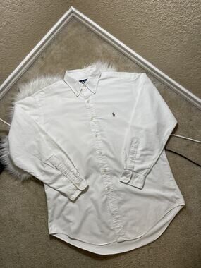 Ralph Lauren Men White Yarmouth Long Sleeve Button-Down Button-Up Shirt Xl